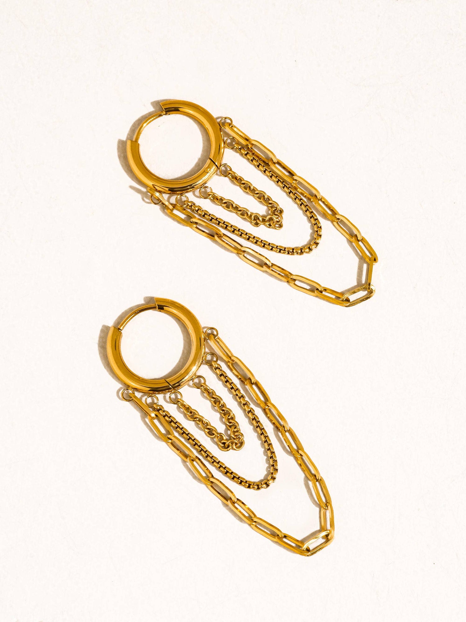 Flânerie by MAIQ - Vianne 18K Gold Non-Tarnish Multi Chain Drop Earrings