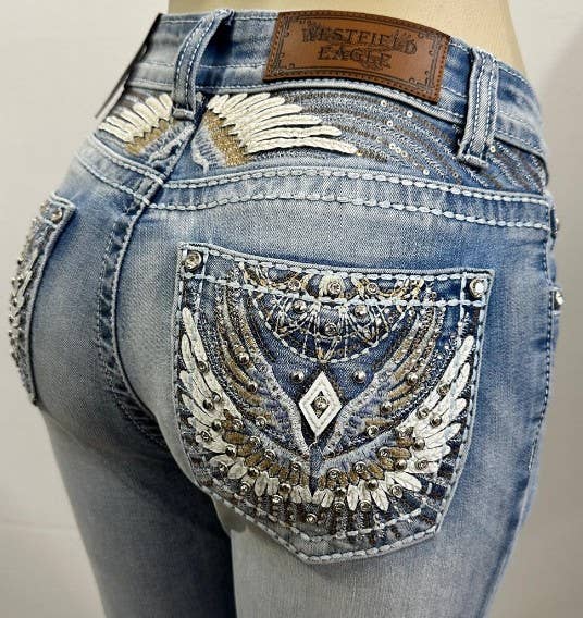 WESTFIELD EAGLE BOOTCUT STRETCH RODEO COUNTRY WESTERN JEANS