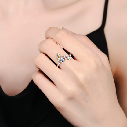 Perimade &amp; Co. LLC - Color Butterfly Stacking Bypass Ring in 925 Sterling Silver