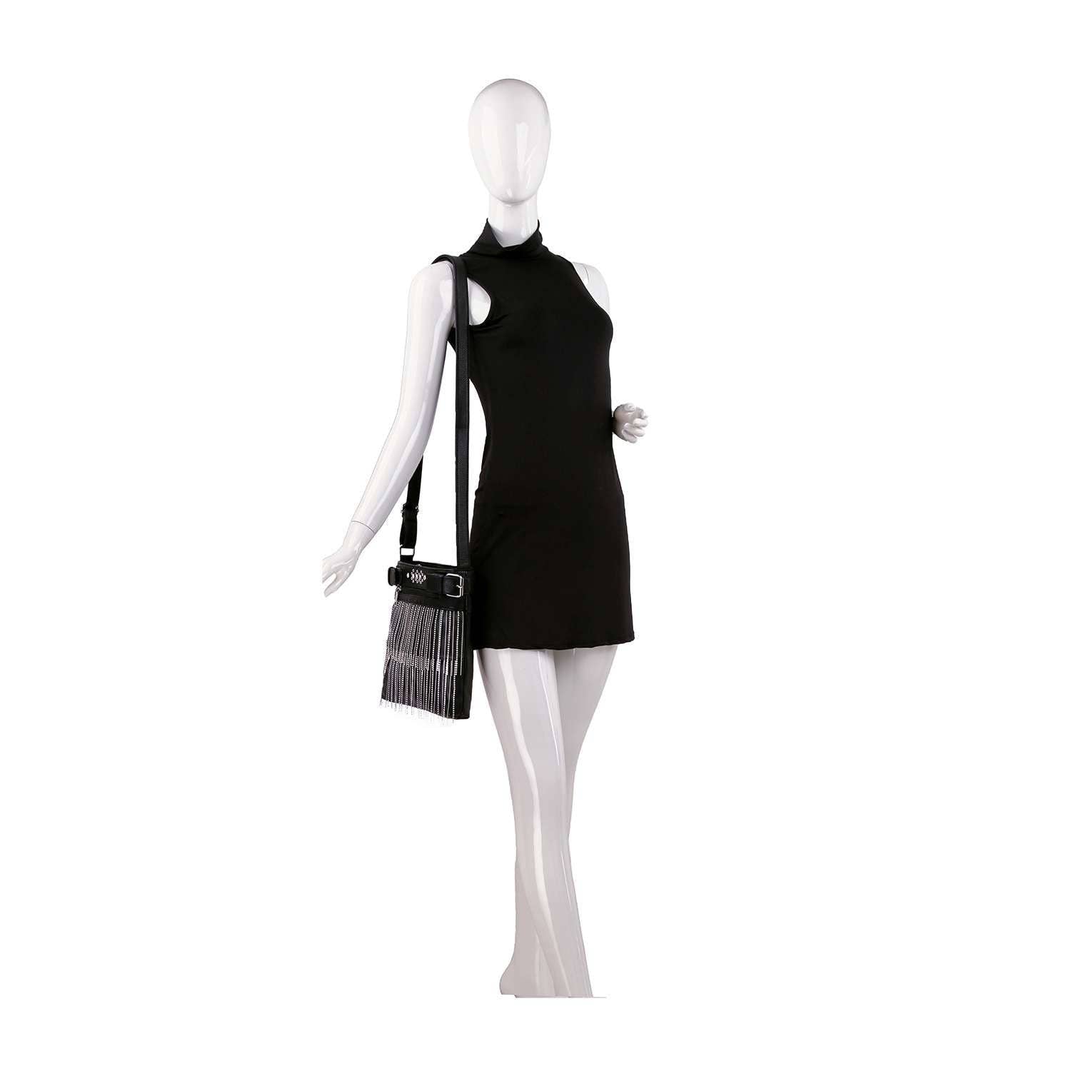 Handbag Express - Beaded Fringe Crossbody Sling Handbag