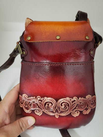 Sunflower Handmade leather inc - Leather Cat With Fish Pouch purse handbag crossbody