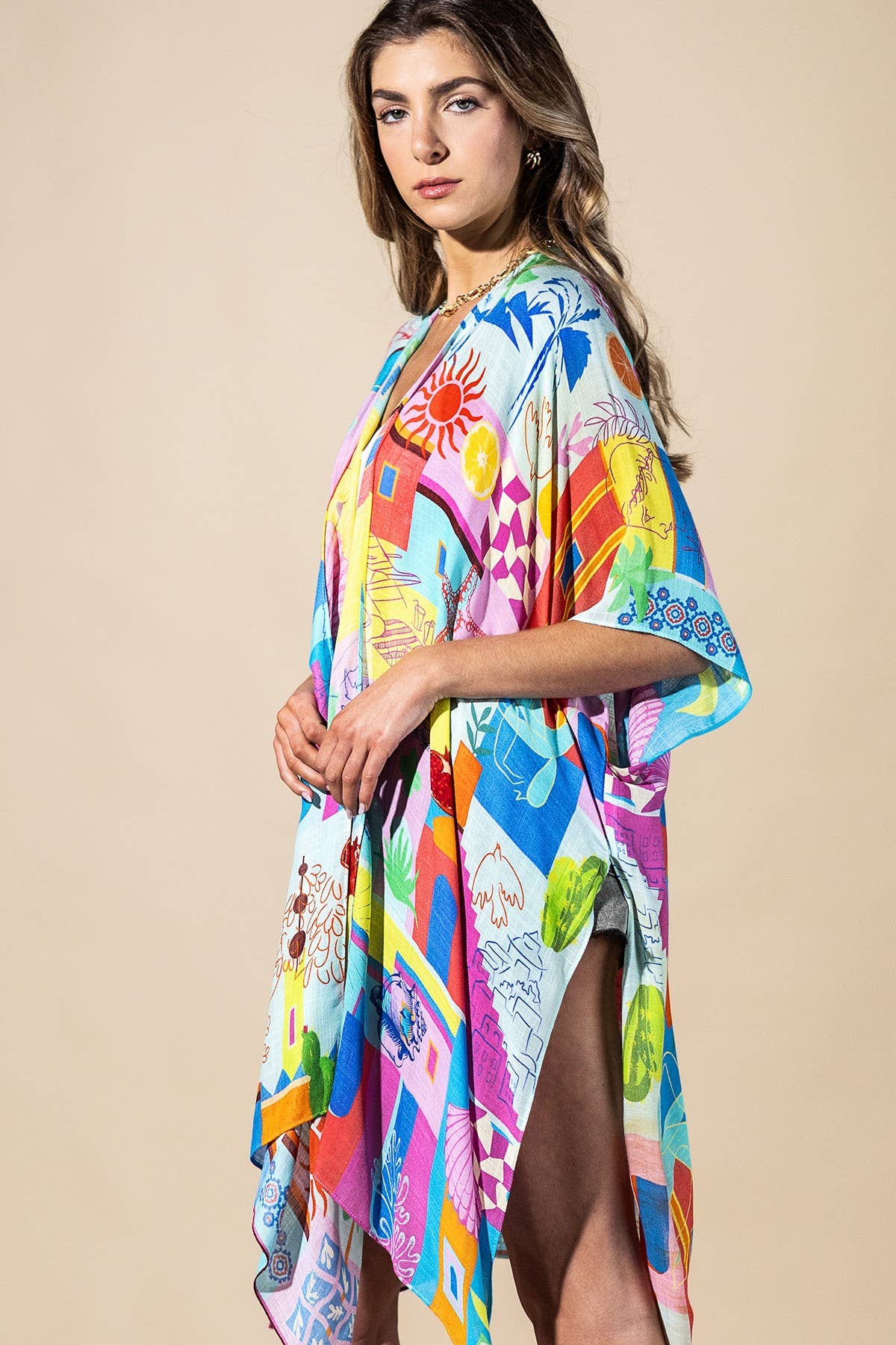 Urbanista - Coastal Pop Viscose Kimono