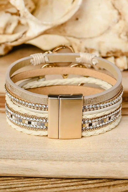 Lovesoft - Bohemian Heart Rhinestone Magnetic Buckle Bracelet