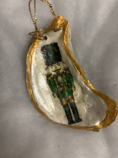 Hand Decoupaged and Painted Oyster Shells