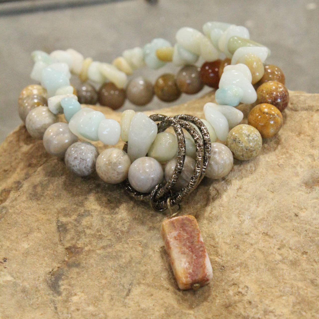 The Primitive Peddler, Inc. - Bohemian Stone &amp; Link Bracelet Set