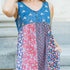 Young Threads - Young Threads Mini Denim Patchwork Sleeveless Dress