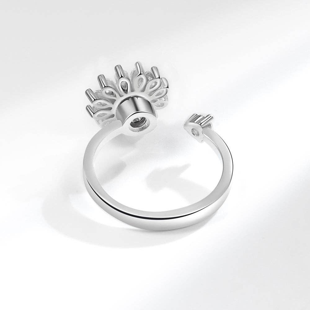Perimade &amp; Co. LLC - Smiley Flower Anxiety Fidget Spinner Ring in Solid Copper