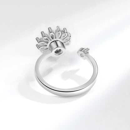 Perimade &amp; Co. LLC - Smiley Flower Anxiety Fidget Spinner Ring in Solid Copper