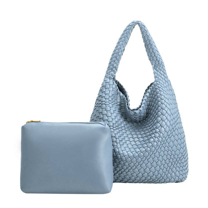 Melie Bianco - Johanna Blue Large Recycled Vegan Shoulder Bag