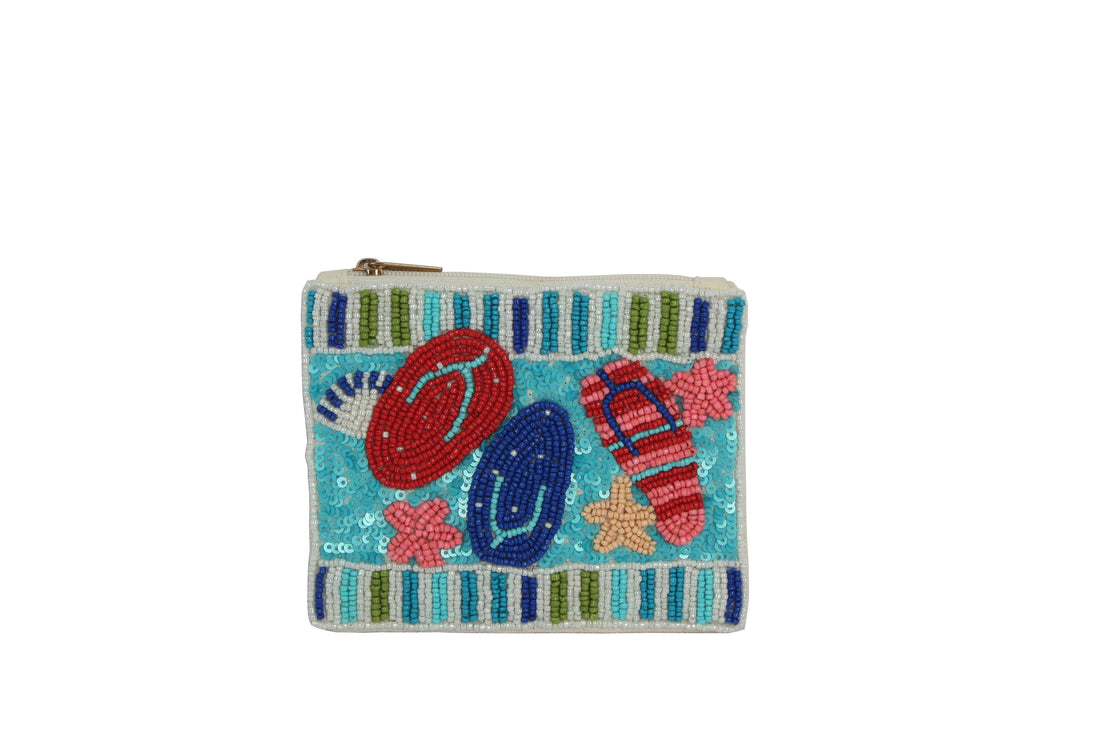 Nima Accessories Inc - Ladies Beach Themed Fully Beaded Coin Purse 