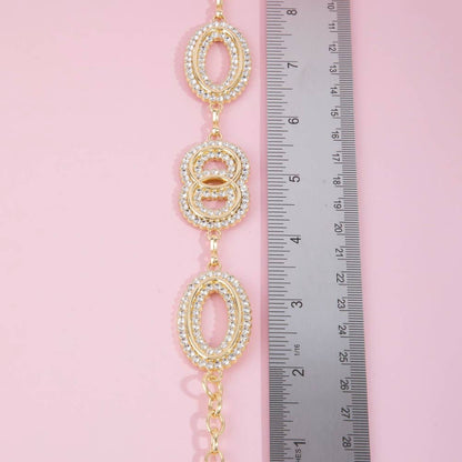 Collections by Fame Accessories - Pave Crystal Oval Link Chain Belt