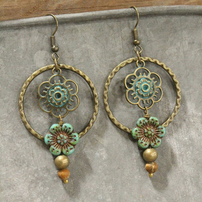 The Primitive Peddler, Inc. - Green As Spring Dangle Drop Earrings