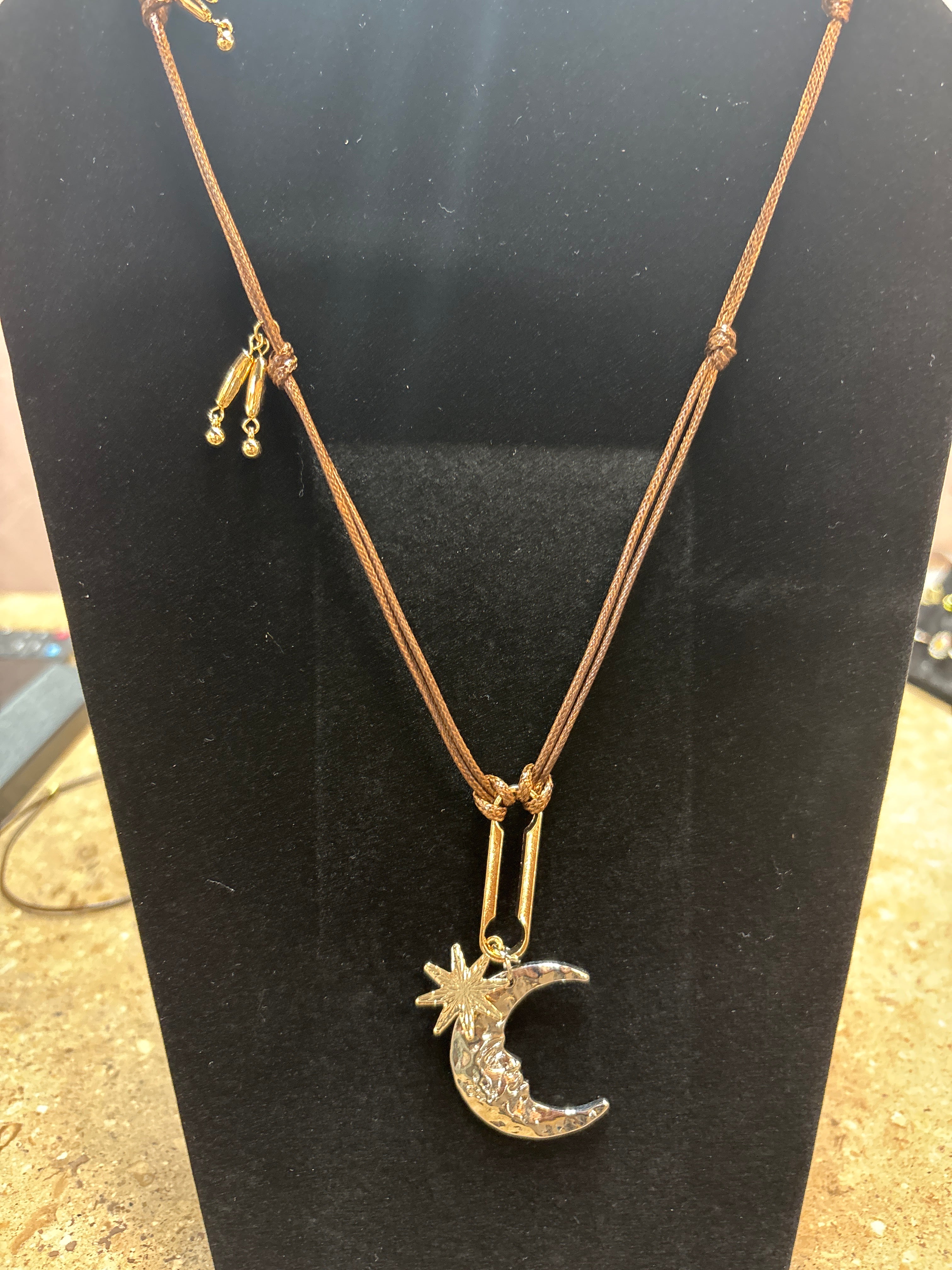 Whimsy- Moon and Star adjustable necklace