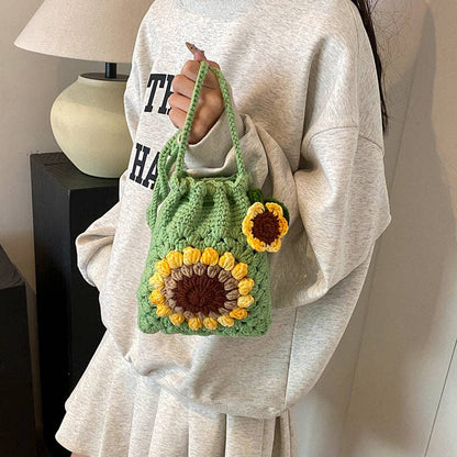 Ekartini - Simple Knit Sunflower Shoulder Bag
