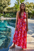 By Together - Woven Rayon Nylon Floral Print Halter Maxi Dress