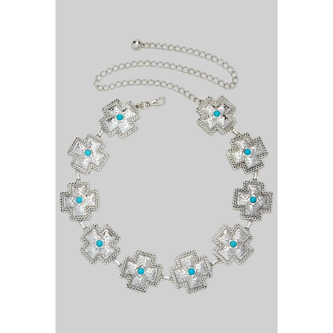 Girly - WESTERN CROSS LINK CHAIN BELT WITH STONES