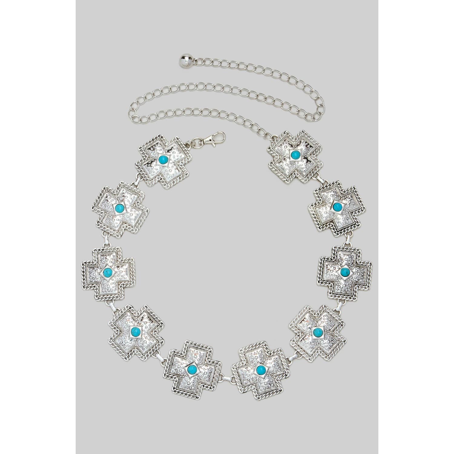 Girly - WESTERN CROSS LINK CHAIN BELT WITH STONES