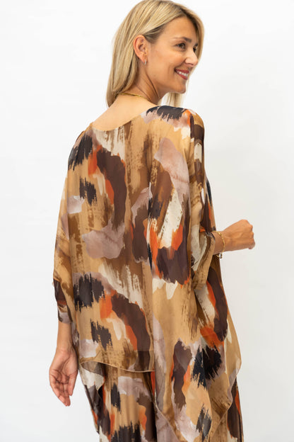 Look Mode Usa - Women Printed Silk Kaftan