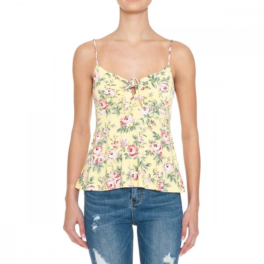 Paperdoll - FLOWER TIE FRONT BABYDOLL CAMI
