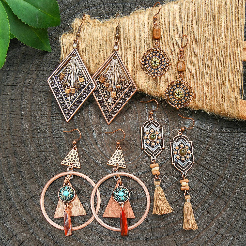 The Sweetpea Boutique - Bohemian Style Vintage Brown Earrings (20 pair to choose from)
