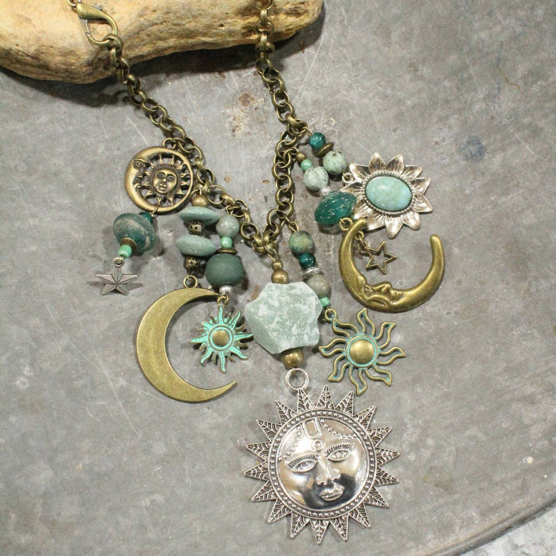 The Primitive Peddler, Inc. - Day &amp; Night Bronze Charmed Necklace