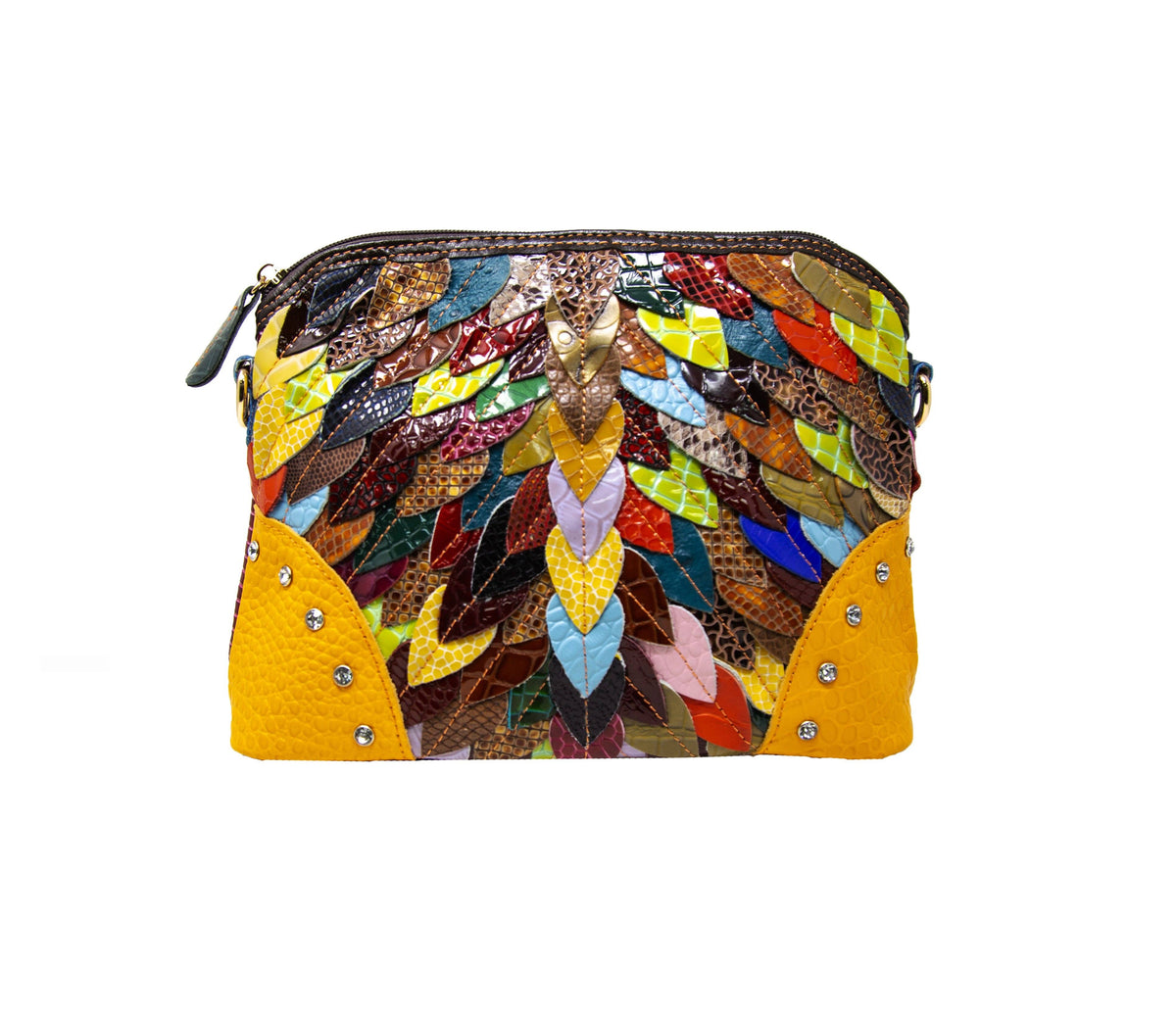Handbag Express - Genuine Leather Colorful Petal Crossbody Sling