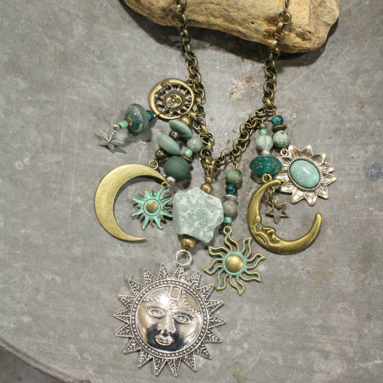 The Primitive Peddler, Inc. - Day &amp; Night Bronze Charmed Necklace