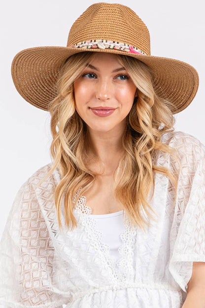 Hana - Boho Tassel Multi Color Band Summer Straw Sun Hat