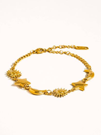 Flânerie by MAIQ - Leonora 18K Gold Non-Tarnish Sun and Star Bracelet