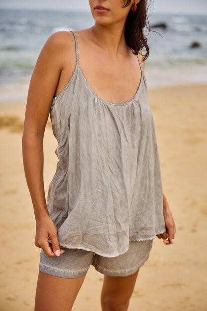 last queen - Washed style tank top