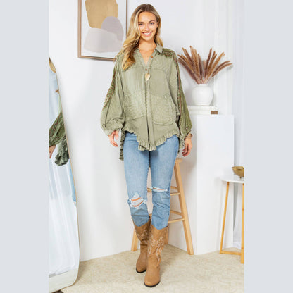 Young Threads - Bohemian Elegance: Stonewashed Rayon Top 