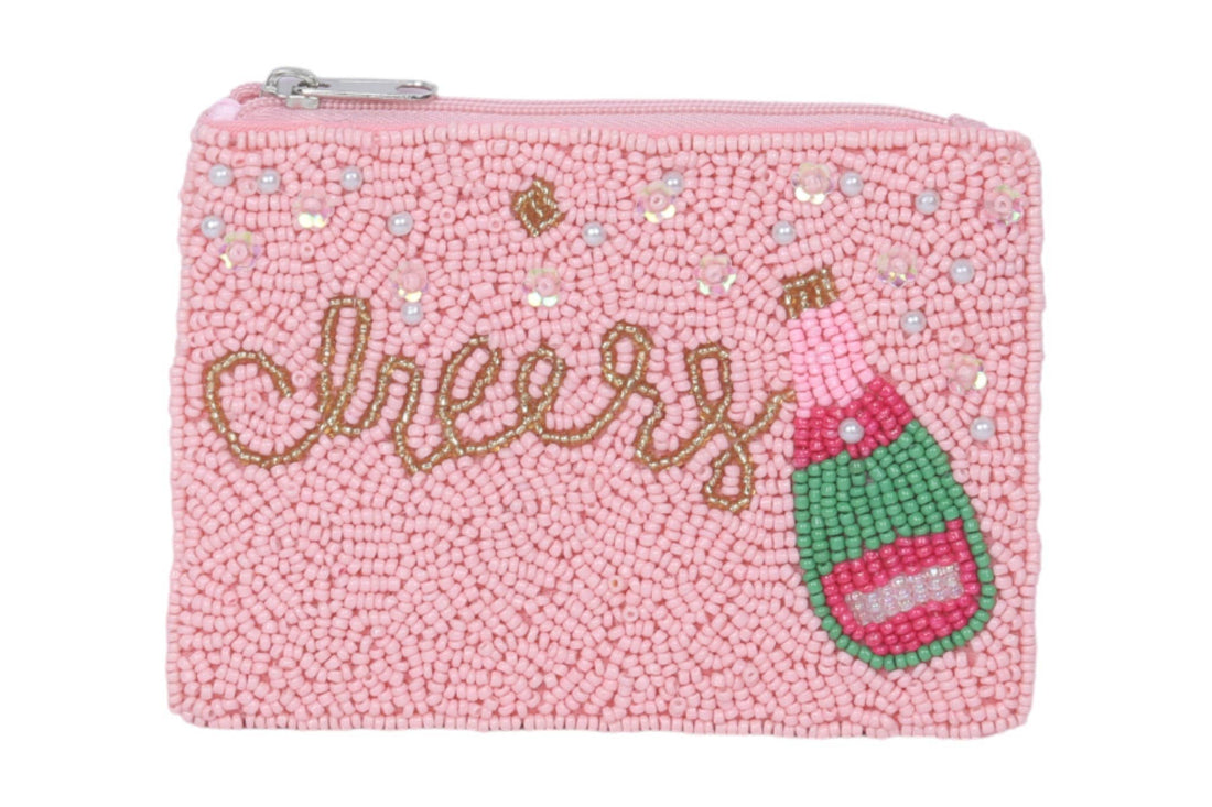 Nima Accessories Inc - Cheers Themed Fully Beaded Coin Purse 