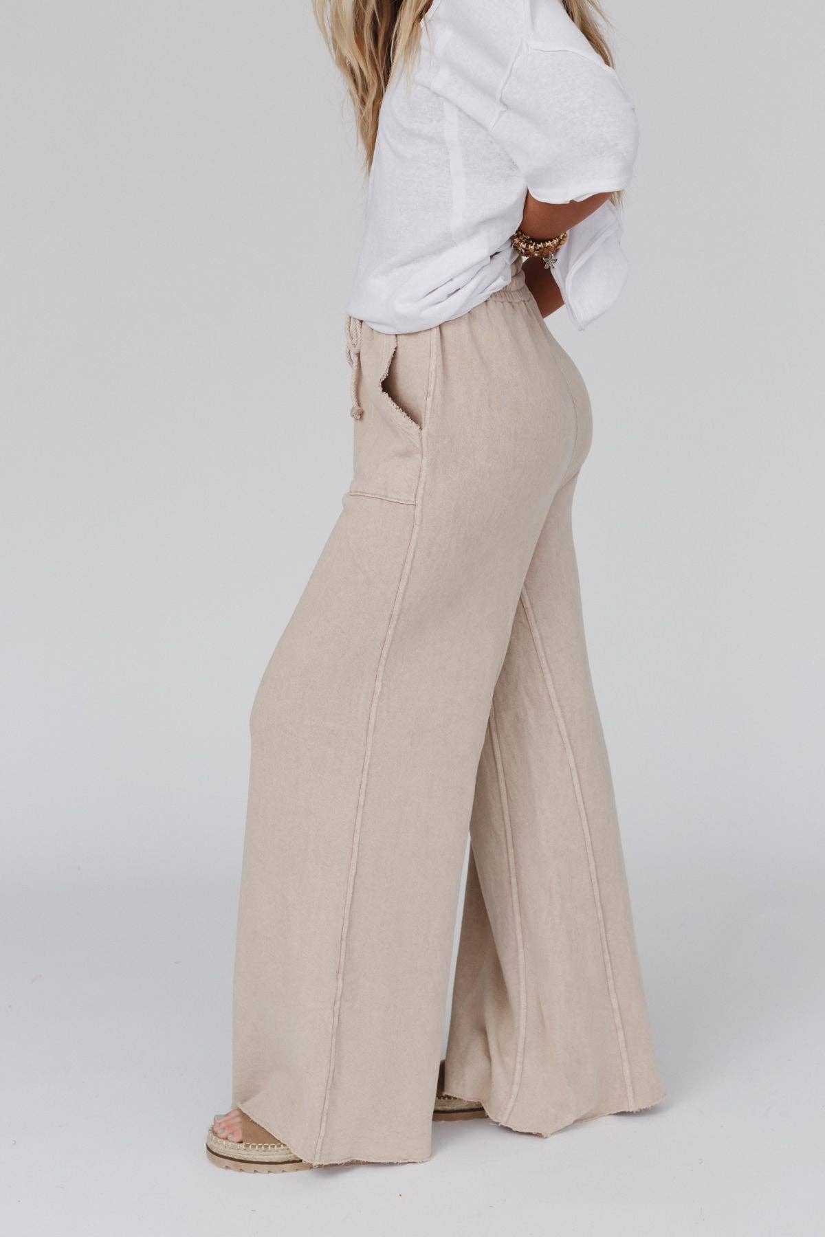Three Bird Nest - Relaxing Robin Wide Leg Pant - New Taupe