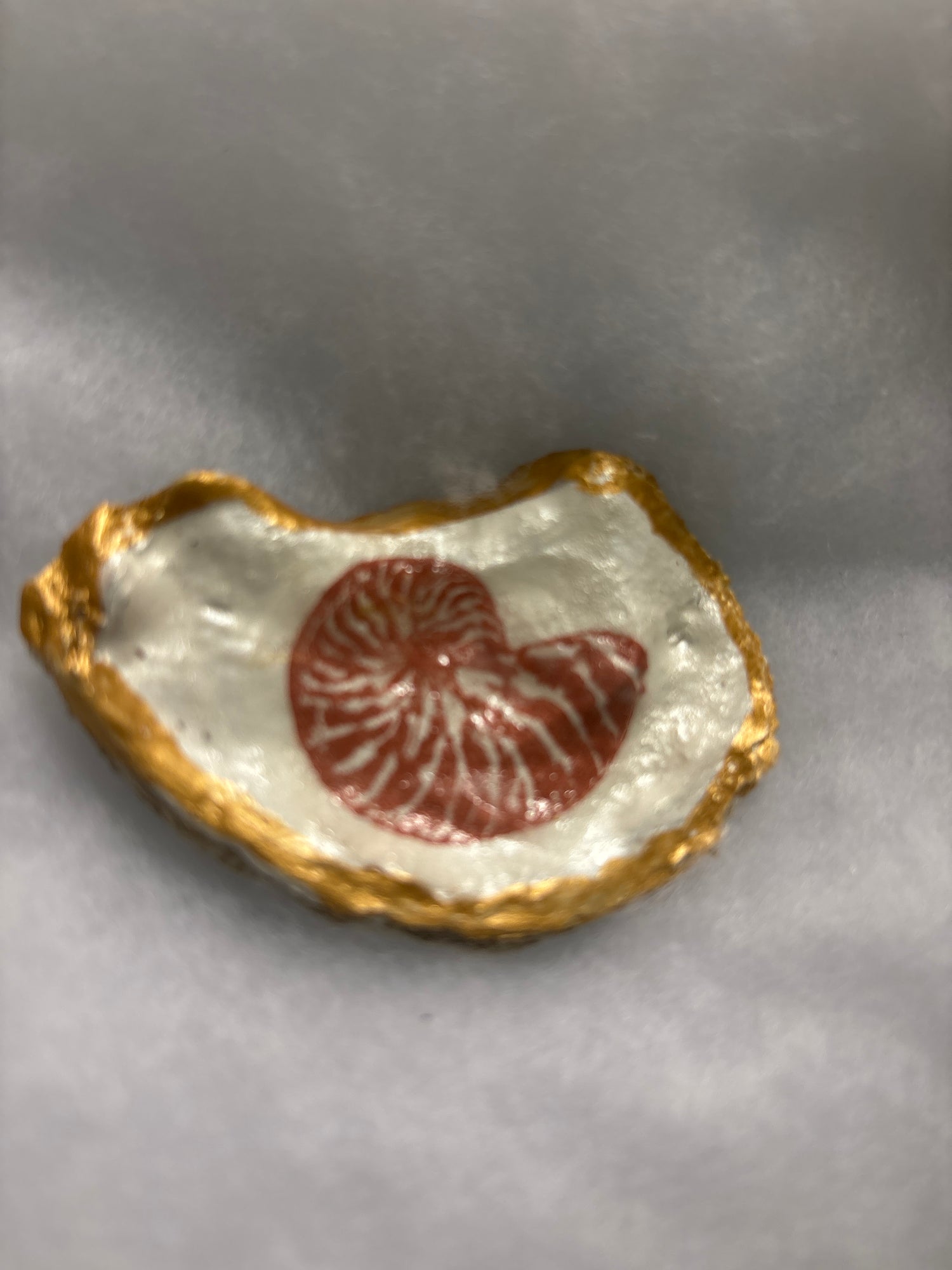 Hand Decoupaged and Painted Oyster Shells