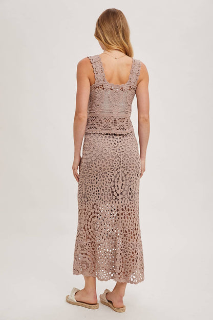 Bluivy - CROCHET MIDI SKIRT WITH LINING