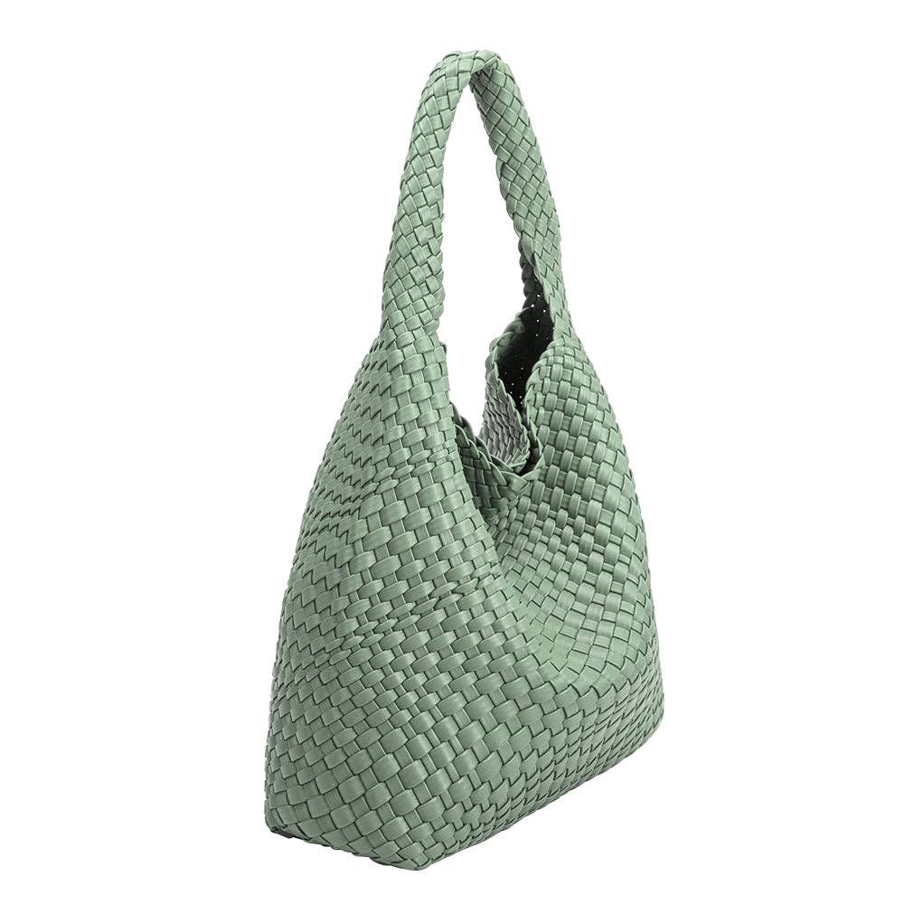 Melie Bianco - Johanna LT Teal Recycled Vegan Shoulder Bag