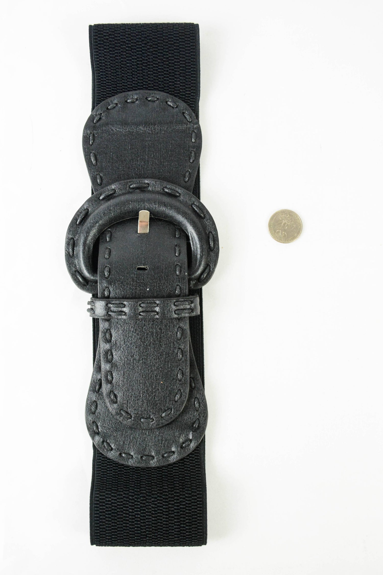 Leto Accessories - Distressed Wide Stitch Elastic Belt - Western Chic Style