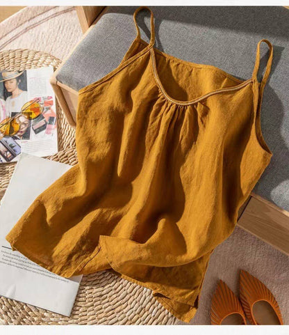 Hope &amp; Sunshine - Cotton Linen Camisole Tank Top