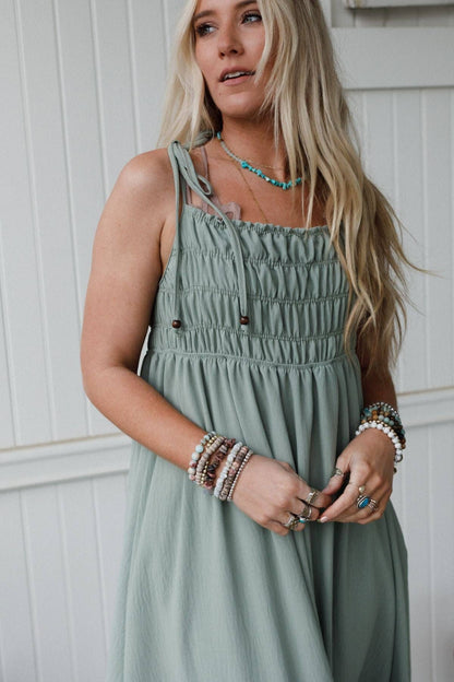 Three Bird Nest - Bohemian Grace Maxi Dress - Sage