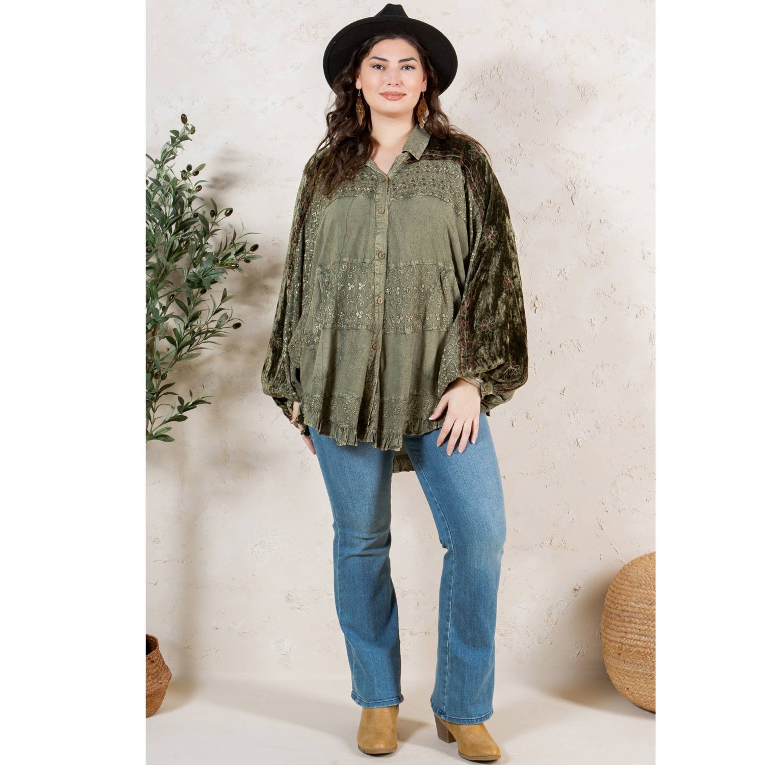 Young Threads - Bohemian Elegance: Stonewashed Rayon Top 