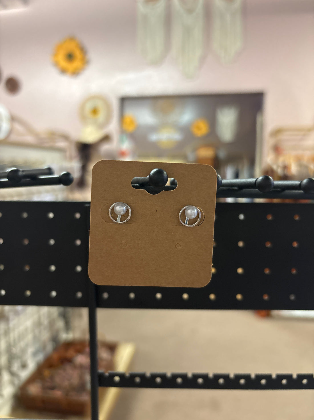 OhHeyBec--Clip on Circle and pearl stud earrings