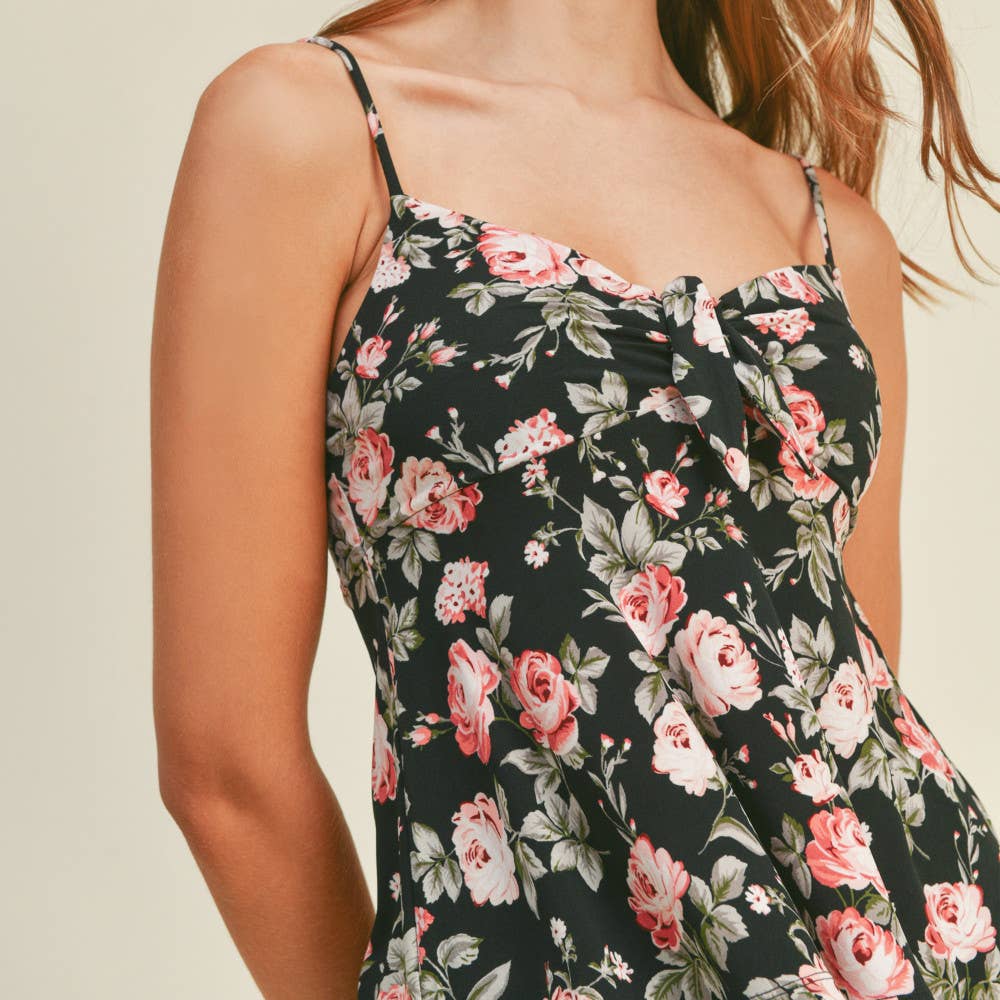 Paperdoll - FLOWER TIE FRONT BABYDOLL CAMI