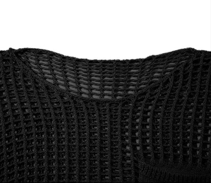 Serenity Collective - Hollow Out Knit Drop Sleeve Sweater