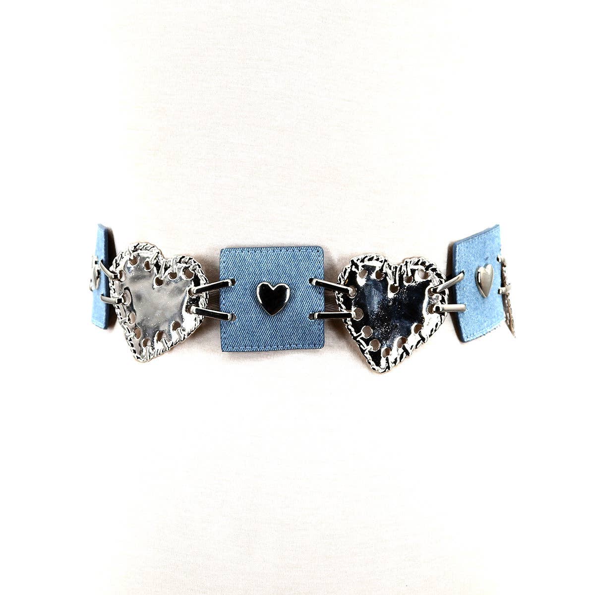 COMECO INC - Denim Metal Heart Belt