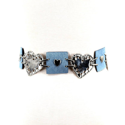 COMECO INC - Denim Metal Heart Belt