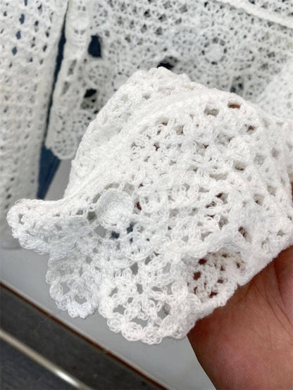 Hope &amp; Sunshine - Embroidered Lace Crop Top