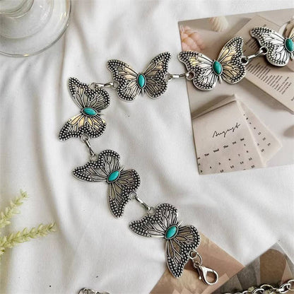 UNISHE - Ethnic Style Butterfly Metal Chain Waist Belt ZK3431
