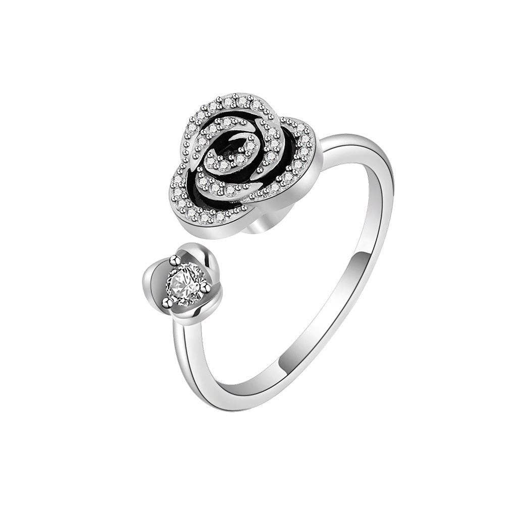 Perimade &amp; Co. LLC - Rose Flower Anxiety Fidget Spinner Ring in Solid Copper