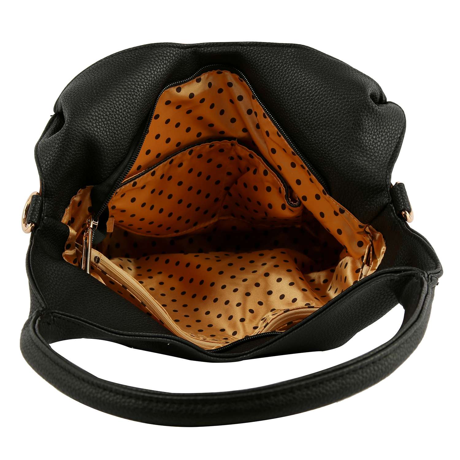 Handbag Express - Zebra Rhinestone Pattern Shoulder Bag - Black