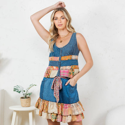 Young Threads - Boho Patch Denim Duo - SOLD AS SET